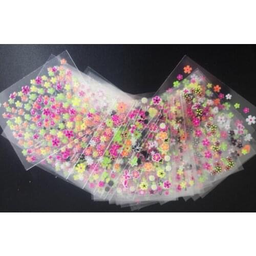 24Sheets Fluorescence Water Transfer Nail Sticker Different Star Heart/ Lattice /Flower/Series 3D DIY Nail Art Stickers,Hjh54414
