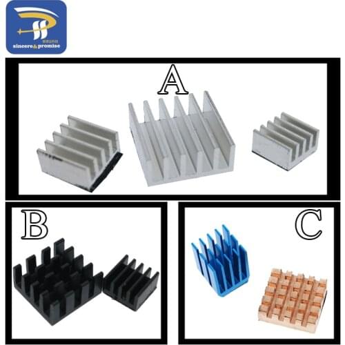 3pcs + Adhesive Raspberry Pi 3 Heatsink Cooler Pure Aluminum Heat Sink Set Kit Radiator For Cooling Raspberry Pi 2 B