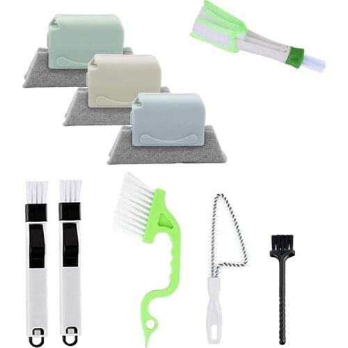 9Pcs Hand-Held Groove Space Cleaning Tools,Door Window Track Cleaning Tools Groove Corner Crevice Cleaning Brushes