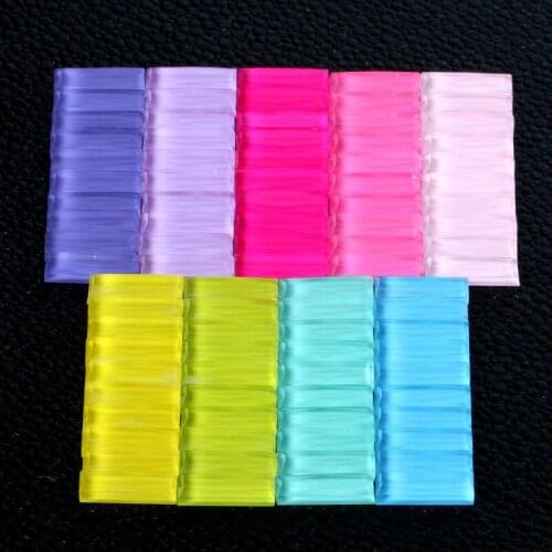98PCS 7*21mmJelly Color Glass Crystal Flat Square drill Bottomed Long Strip Diamond DIY Accessories