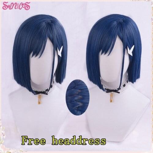 DARLING In The FRANXX 015 ICHIGO Cosplay Wigs Blue Short Female Hair Heat Resistant Synthetic Halloween Free Wig Cap + Hairpin