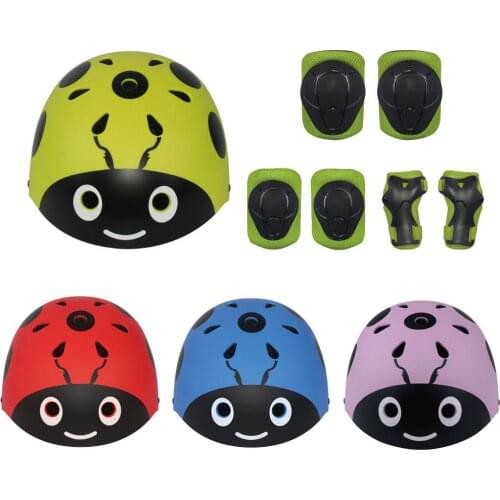 Kids Helmets Children Bicycle Cycling Helmet Cartoon Insect Road Bicycle Kid Headpiece For Riding Skating With Protective Gear