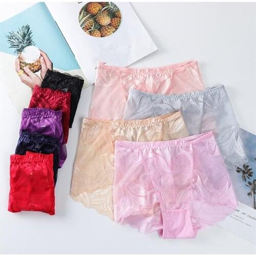 Erotic women lingerie Sexy panties lace mid-waist hollow hip-lifting comfortable briefs embroidery cotton crotch ladies panties