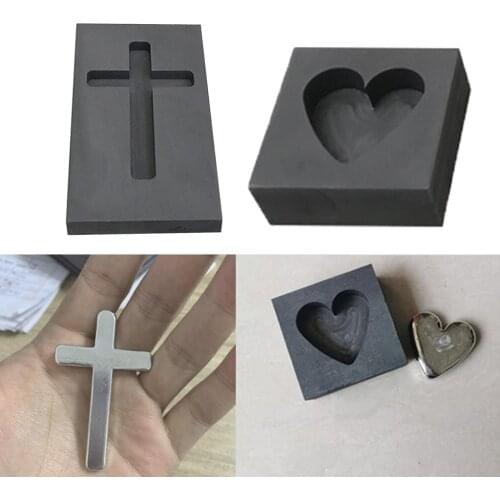 2Pcs Graphite Casting Ingot Mould Mold Crucible Tool for Metal Aluminum
