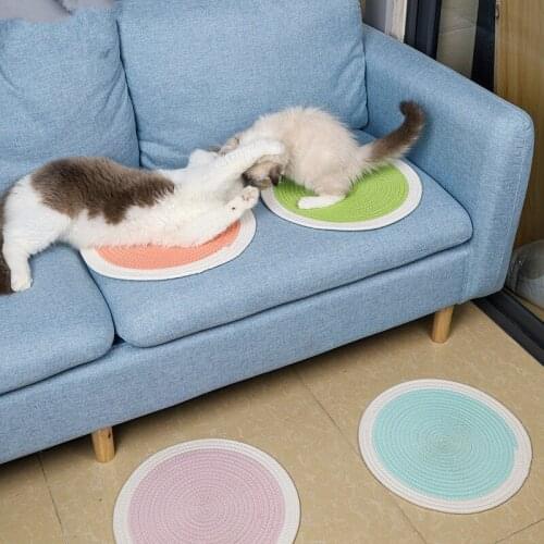 Handmade Cat Scratching Board Cat Toys Cat Mat Grinder Funny cotton cat mat claw sharpener Cat Supplies