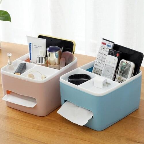 Multifunctional tissue box drawer tray home living room dining room coffee table Nordic simple cute remote control storage ideas
