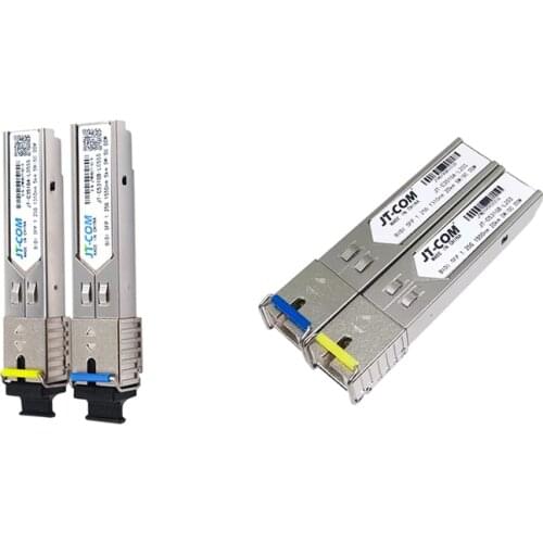 JT-COM 2Pcs SC SFP Module Gigabit DDM BIDI Mini Gbic 1000Mbps Fiber Tranceiver Sfp Module Compatible with Mikrotik