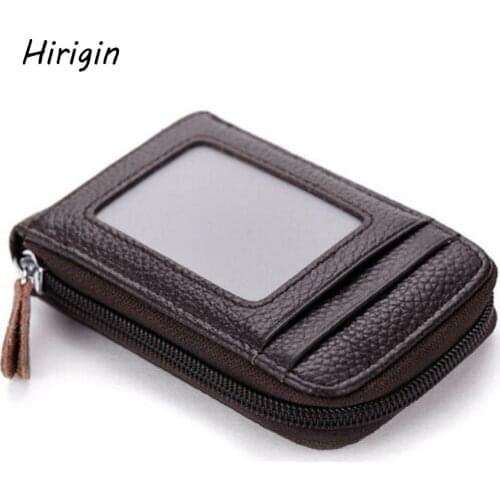 Men/Women Mini ID Card Holders Business Credit Card Holder PU Leather Slim Bank Card Case Organizer Wallet Zipper Unisex 2020