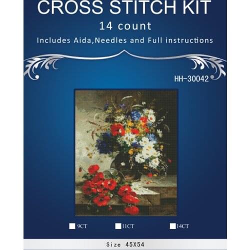 ONEROOM Still life Flowers Cross Stitch Kits Oil Painting Crafts Needlework 14CT Unprinted Embroidered Handmade Art DMC