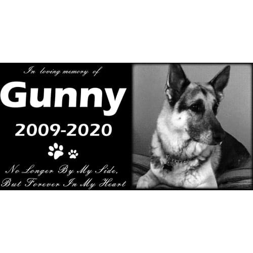 Natural Granite Personalized Pet Memorial Stone, Creative Cat Dog Paws Print Pets Tombstone, 30X15CM