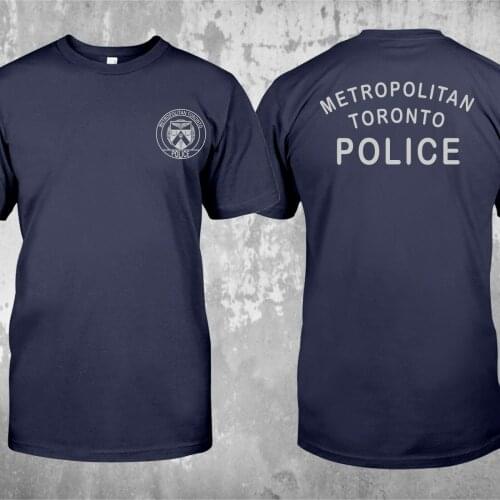 New Canada Police Metropolitan Police Department Black Navy White T-Shirt Double Side 2019 New Men Clothing High Quality Shirts
