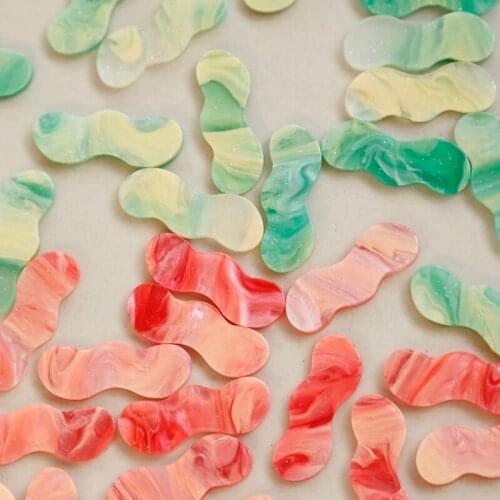 Smudge feeling micro flashing fat wave shape patch Japan DIY hand-made earrings resin accessories jewelry materials