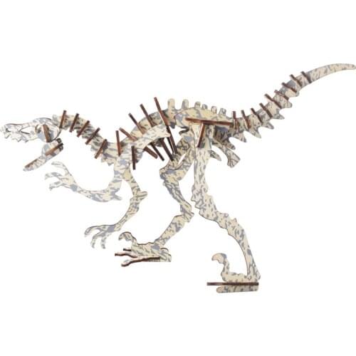 P113 Children 3D Puzzle Wooden Toys wood Deinonychus 3D Wooden Games Brain Puzzle Teaser Creative Childrens Toys DIY gift