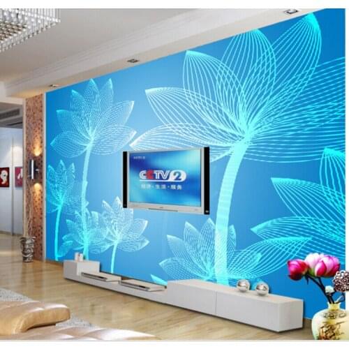 Custom papel DE parede floral ,Fresh and elegant hand-painted lotus,3D photo mural for living room bedroom TV backdrop wallpaper