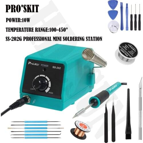 Proskit 10w professional Mini Soldering Station solder iron welding tool for soldering and desoldering with tools