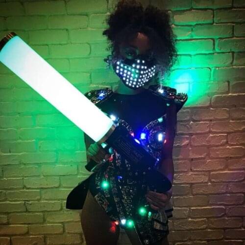 Sexy Women Laser LED Costumes / Ladies nightclub LED suit / Girls Disco LED Light dress