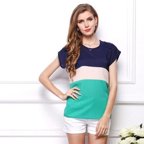 Confortable Plus Blouses o neck female Tops short sleeve Casual 2020 Fashion Style New Chiffon Women New Tees Size Summer