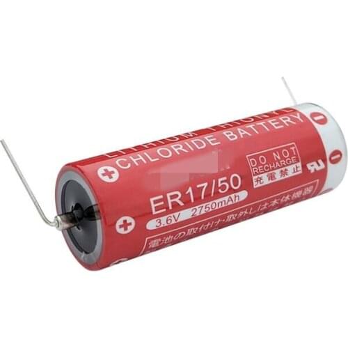 1PCS New Genuine 3.6V 2750MAH ER17/50 PLC Industrial Control Battery Horned Li-ion Batteries ER 17/50
