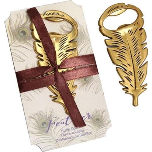 1pc Bottle Opener Creative Feather Shape Beer Cap Opener Wedding Party Favors Bar Accessories