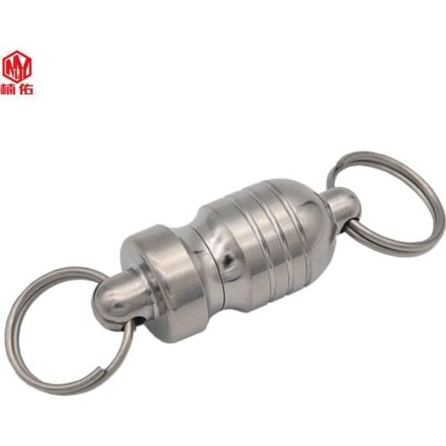 1PC Titanium Alloy Detachable Strong Magnetic Keychain Boron Magnetic Mini Double Section Quick Hook Hanging Buckle EDC Tool