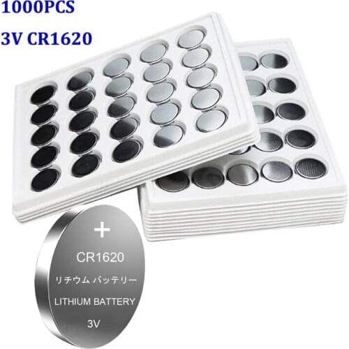 1000pcs Brand New CR1620 Button Coin Cell Batteries For Watch Car Remote Key cr 1620 ECR1620 GPCR1620 3v Lithium Battery