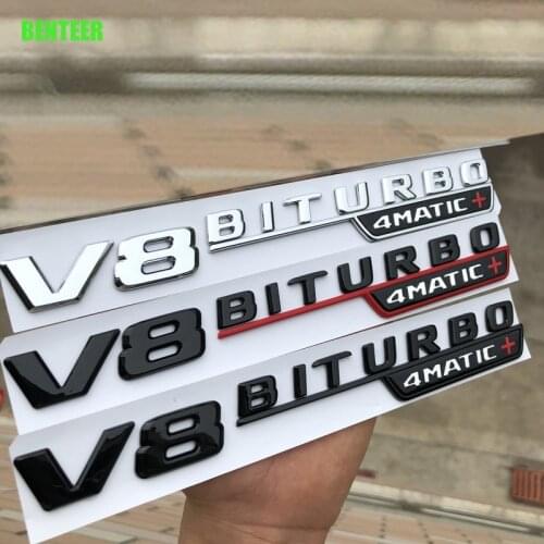 2pcs V8biturbo 4matic Sticker For Mercedes Benz AMG GLS GLC C E Glass W204 W205 W211 A45 CLK C180 E200 CLA GLK GLE GLA A180