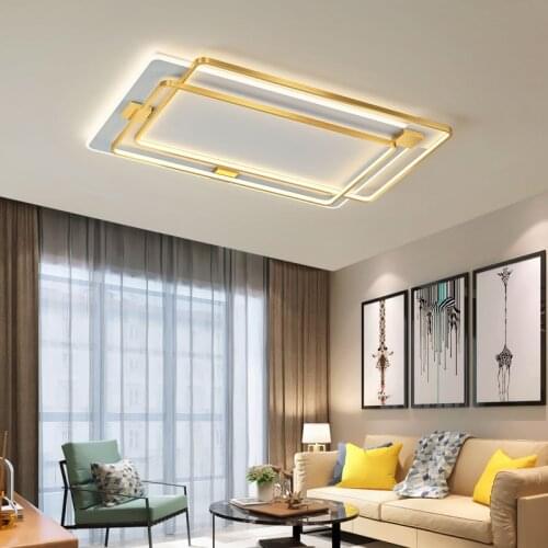 2021 New Minimalist Living Room Ceiling Lamp Modern Led Rectangular Lamp Nordic Atmosphere Master Bedroom Room Decoration Lamp