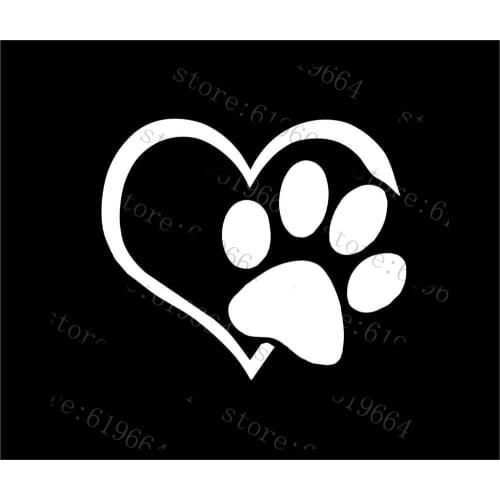 30pcs/lot Heart Paw Vinyl Decal car truck sticker bumper window adopt bully Heart cat dog Laptop Boat Truck AUTO Bumper Wall