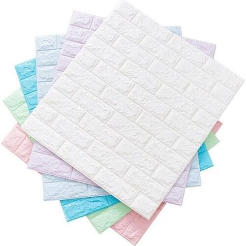 3D Brick Wall Stickers Living Room DIY PE Foam Wallpaper Panels Room Decal Stone Decoration Embossed Wallpapers Poster70x77cm