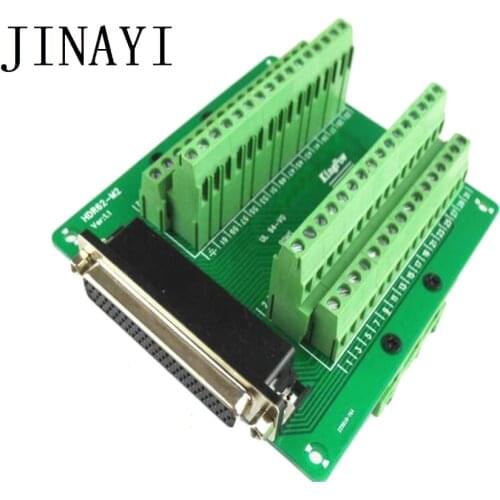 62 pins DB62 D-SUB Female signals Terminal PCB Breakout 3 row Connector with Bracket