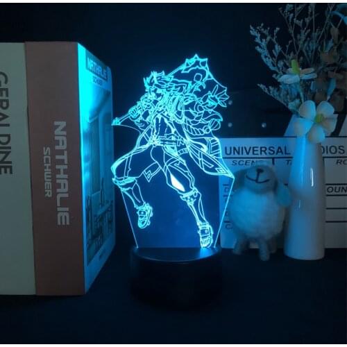 Bedroom Leds Night Lights Kids For Indoor Birthday Party Decorations 3d Illusion Anime Figure Novelty Lamps Genshin Impact Gift