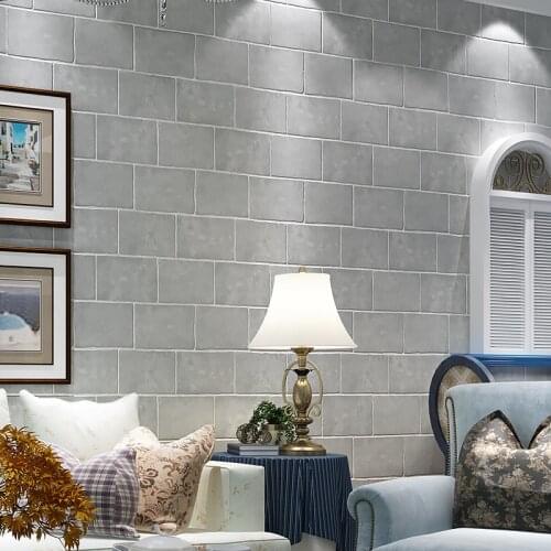 Beibehang Modern Chinese 3D stereo simulation brick pattern non - woven living room clothing store wallpaper
