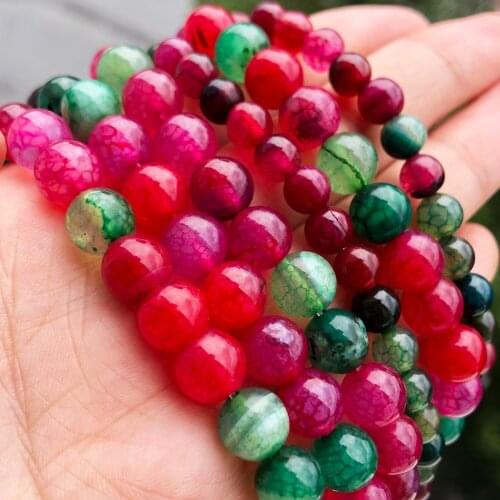4-12mm Imitation Tourmaline Stone Beads Round Loose Beads For Jewelry Making DIY Natural Stone Bead Charm Bracelet Supplies 15"