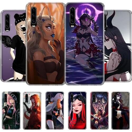 Devil cartoon girl animation trend Phone Case For Huawei P40 P30 P20 P10 Mate 30 20 10 Pro Lite P Smart Z 2019 Plus Art Cover So