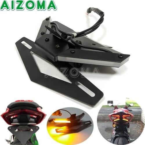 Motorcycle Registration License Plate Holder LED Light For Ducati Panigale V4 R/S 2018 2019 CNC Tail Tidy Fender Eliminator