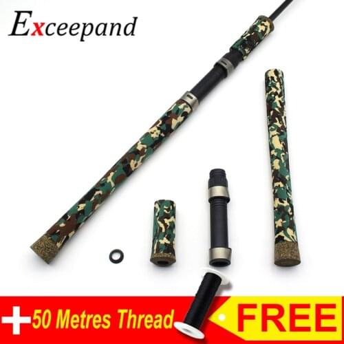 Exceepand Spinning Fishing Rod Handle Camouflage EVA and Rubber Cork Fishing Rod Building Replacement Repair Parts