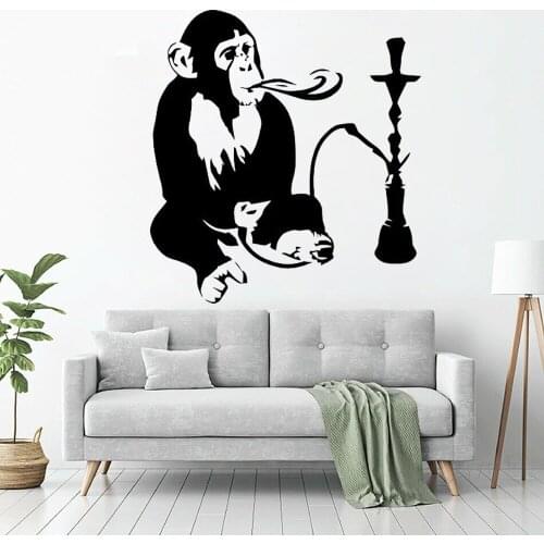 Hookah Wall Decal Relax Arabic Wall Decals Monkey Vinyl Stickers Home Living Room Decor Mural Interior Art Decor Design C333