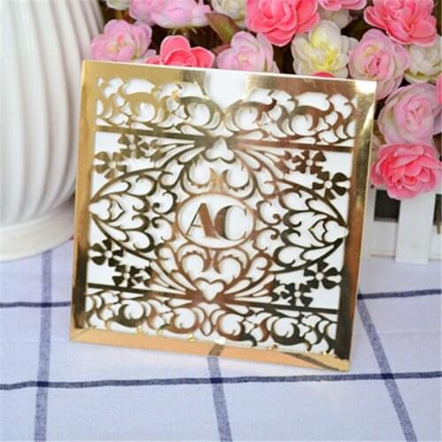 Various color pocket wedding invitation card laser cut invitations for guests