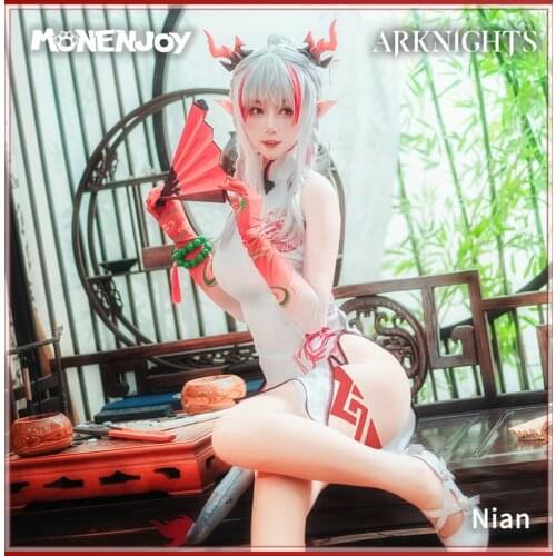 Monenjoy Arknights Nian Cosplay Costume Game Unfettered Freedom Cos Cheongsam