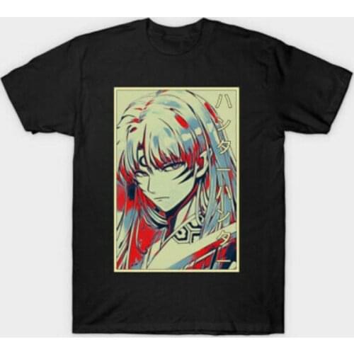 Cool Demon Sesshomaru Inuyasha Yokai Vintage Japanese Anime Black T-Shirt Harajuku Ullzang T-shirt Funny Tees Male