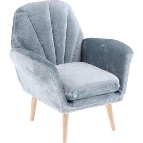 1:6 Dollhouse Miniature Furniture Wooden Flannelette Single Sofa Chair, 12inch Doll Couch Furniture Accessory for Doll House