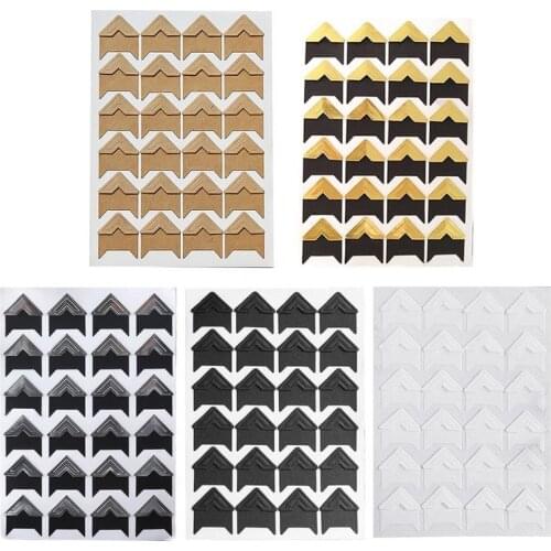 Hot 24pcs Vintage Retro Kraft Paper Photo Corners Stickers for Photo Album DIY Frame Decoration Scrapbooking Binder Photo Decor