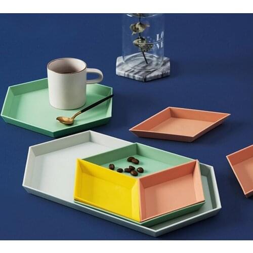 Nordic geometric candy tray fruit tray melon seeds fruit storage box creative desktop combination jewelry tray tray
