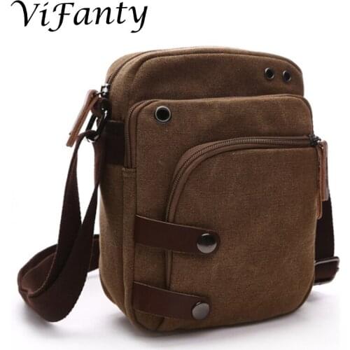 Small Vintage Canvas Travel Purse Mini Shoulder Bags Messenger Crossbody Handbag