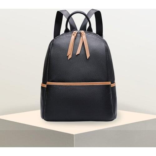 Fashion Soft 100% Genuine Leather Large Women Backpack High Quality Ladies Daily Casual Travel Shoulder Bag Knapsack School bag
