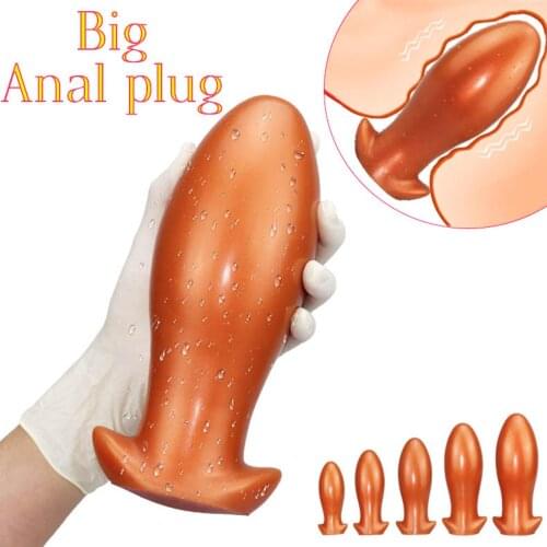 Soft Huge Anal Plug Big Butt Bead Anus Expansion Stimulator Egg-shaped Dildo