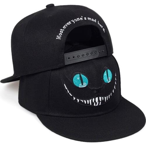 New Cheshire Cat Embroidery Baseball Cap Cute Smiley Snapback Caps Mens and Womens Universal Cotton Hat Adjustable Hip Hop hat