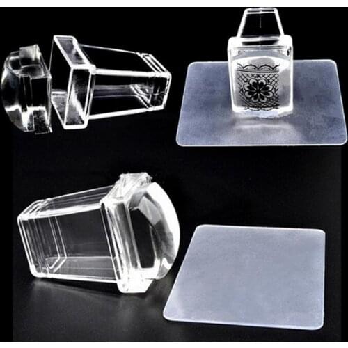 New Silicone Nail Stamper Scraper Set Metallic Handle Nail Art Stamp For Stamping Polish Print Manicure Image Plate Tool