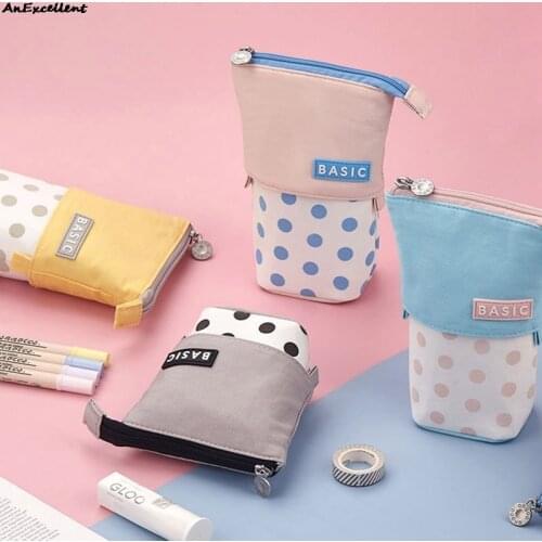 Creative Wave Point Pen Case Pen Holder Gift For Kid Bag School Stationery Cute Kawaii Retractable Pencil Case Pen Storage Bag
