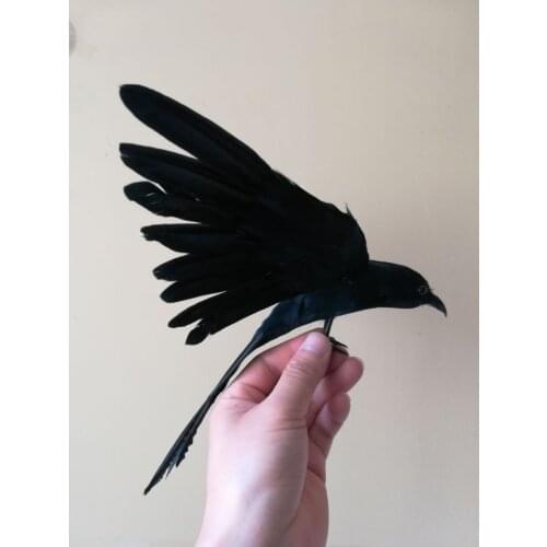 Foam&feathers crow bird about 22x25cm black crow model cosplay prop.home garden, party decoration Halloween gift w0701